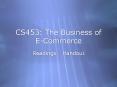 CS453: The Business of E-Commerce