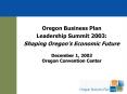 Oregon Business Plan PowerPoint PPT Presentation