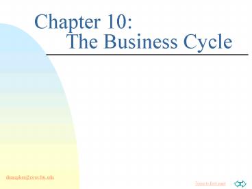 Chapter 10: The Business Cycle