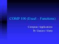 COMP 100 Excel Functions PowerPoint PPT Presentation