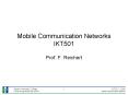 Mobile Communication Networks IKT501 PowerPoint PPT Presentation