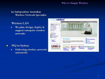 An Independent Australian Wireless Network Specialist'