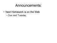 Announcements: