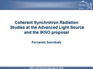 Coherent Synchrotron Radiation Studies at the Advanced Light Source