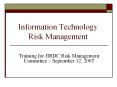 Information Technology Risk Management PowerPoint PPT Presentation