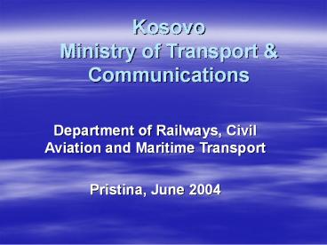 Kosovo Ministry of Transport