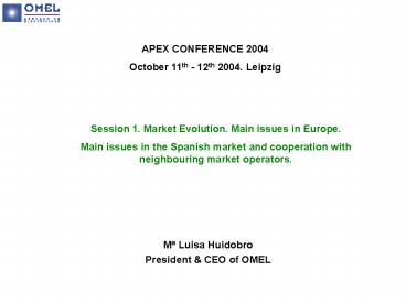 APEX CONFERENCE 2004