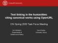 Text linking in the humanities: citing canonical works using OpenURL PowerPoint PPT Presentation