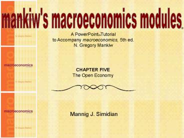 National Income Accounts Identity in an Open Economy