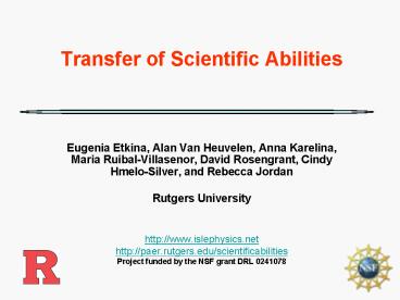 Transfer of Scientific Abilities