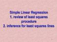 Simple Linear Regression 1. review of least squares procedure 2. inference for least squares lines PowerPoint PPT Presentation