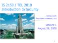 IS 2150 / TEL 2810 Introduction to Security PowerPoint PPT Presentation