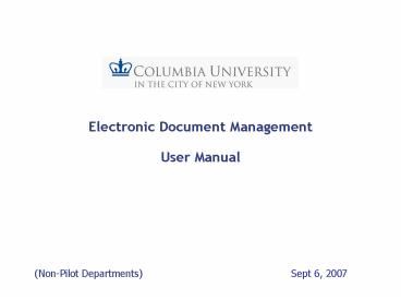 Electronic Document Management User Manual