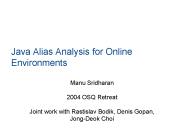 Java Alias Analysis for Online Environments