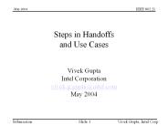 Steps in Handoffs and Use Cases
