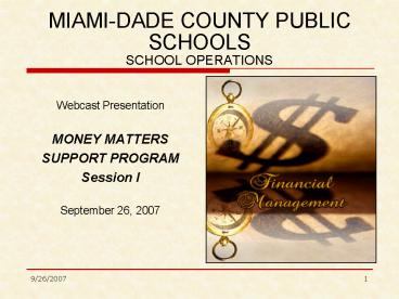 MIAMIDADE COUNTY PUBLIC SCHOOLS SCHOOL OPERATIONS