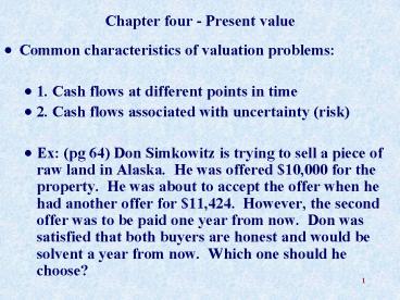 Chapter four Present value