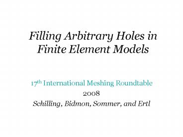 Filling Arbitrary Holes in Finite Element Models