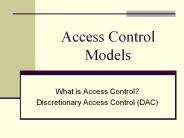 Access Control Models