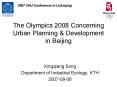 The Olympics 2008 Concerning Urban Planning PowerPoint PPT Presentation