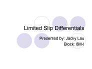 Limited Slip Differentials