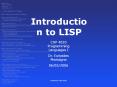 Introduction to LISP PowerPoint PPT Presentation