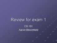 Review for exam 1
