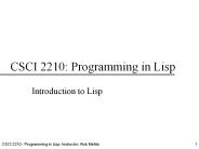 CSCI 2210: Programming in Lisp PowerPoint PPT Presentation