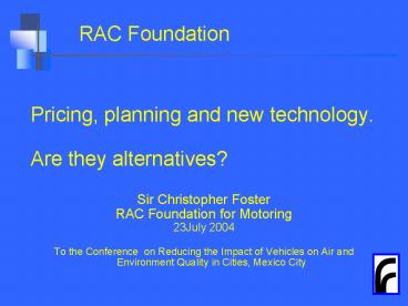 RAC Foundation