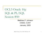 OCL3 Oracle 10g: SQL