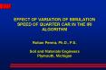 EFFECT OF VARIATION OF SIMULATION SPEED OF QUARTER CAR IN THE IRI ALGORITHM Rohan Perera, Ph'D', P'E PowerPoint PPT Presentation