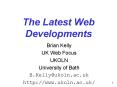 The Latest Web Developments PowerPoint PPT Presentation