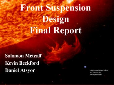 Front Suspension Design Final Report