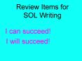 Review Items for SOL Writing PowerPoint PPT Presentation