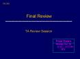 Final Review PowerPoint PPT Presentation