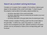 Search as a problem solving technique.