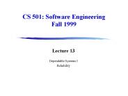 CS 501: Software Engineering Fall 1999