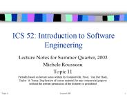 ICS 52: Introduction to Software Engineering
