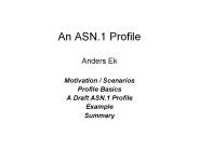 An ASN.1 Profile Anders Ek