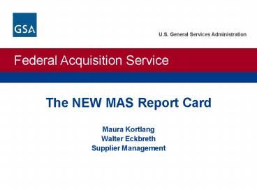 The NEW MAS Report Card