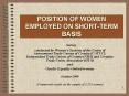 POSITION OF WOMEN EMPLOYED ON SHORTTERM BASIS PowerPoint PPT Presentation