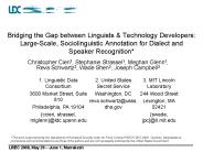 Bridging the Gap between Linguists