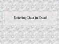 Entering Data in Excel PowerPoint PPT Presentation