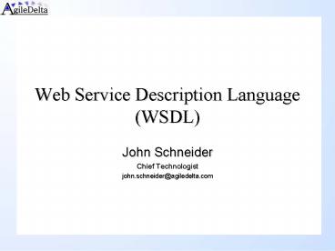 Web Service Description Language WSDL