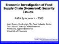 Economic Investigation of Food Supply Chain Homeland Security Issues' AAEA Symposium 2005 PowerPoint PPT Presentation