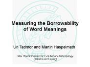 The Loanword Typology Project