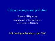 Climate change and pollution