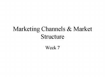 Marketing Channels