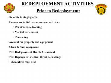 REDEPLOYMENT ACTIVITIES presentation | free to view