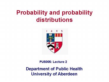 Probability and probability distributions